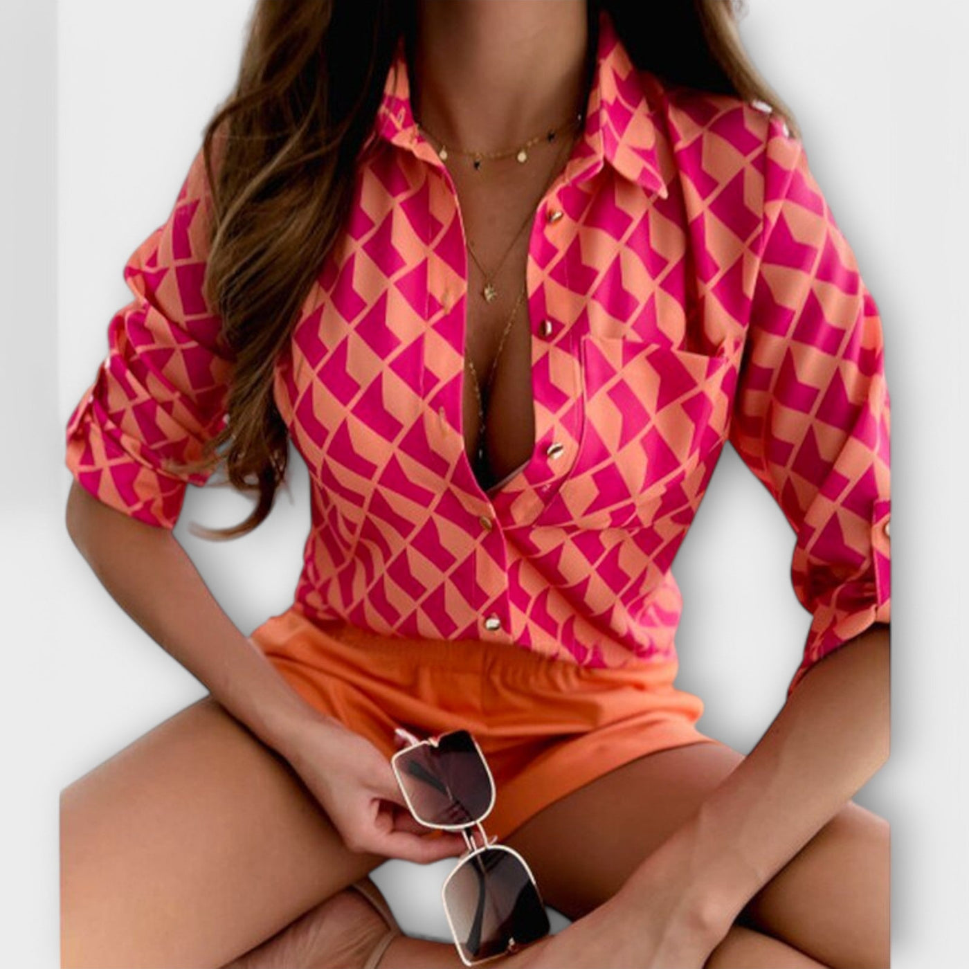 Camila – Sofisticirana Geometrijska Bluza